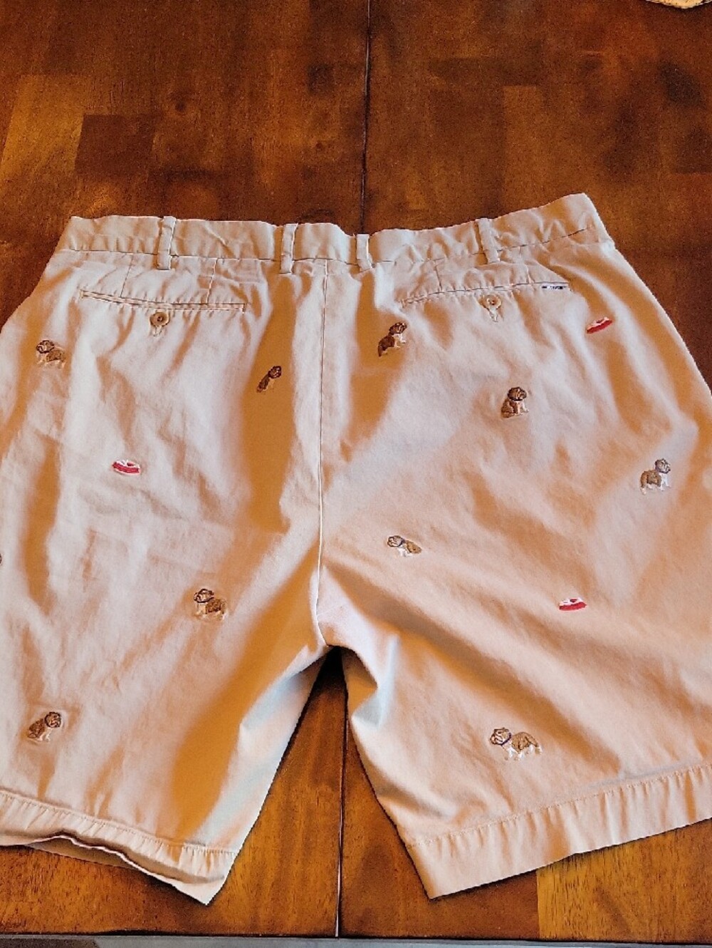 Polo by Ralph Lauren Khaki Embroidered Puppy & Dog Dish Shorts - Picture 6 of 6